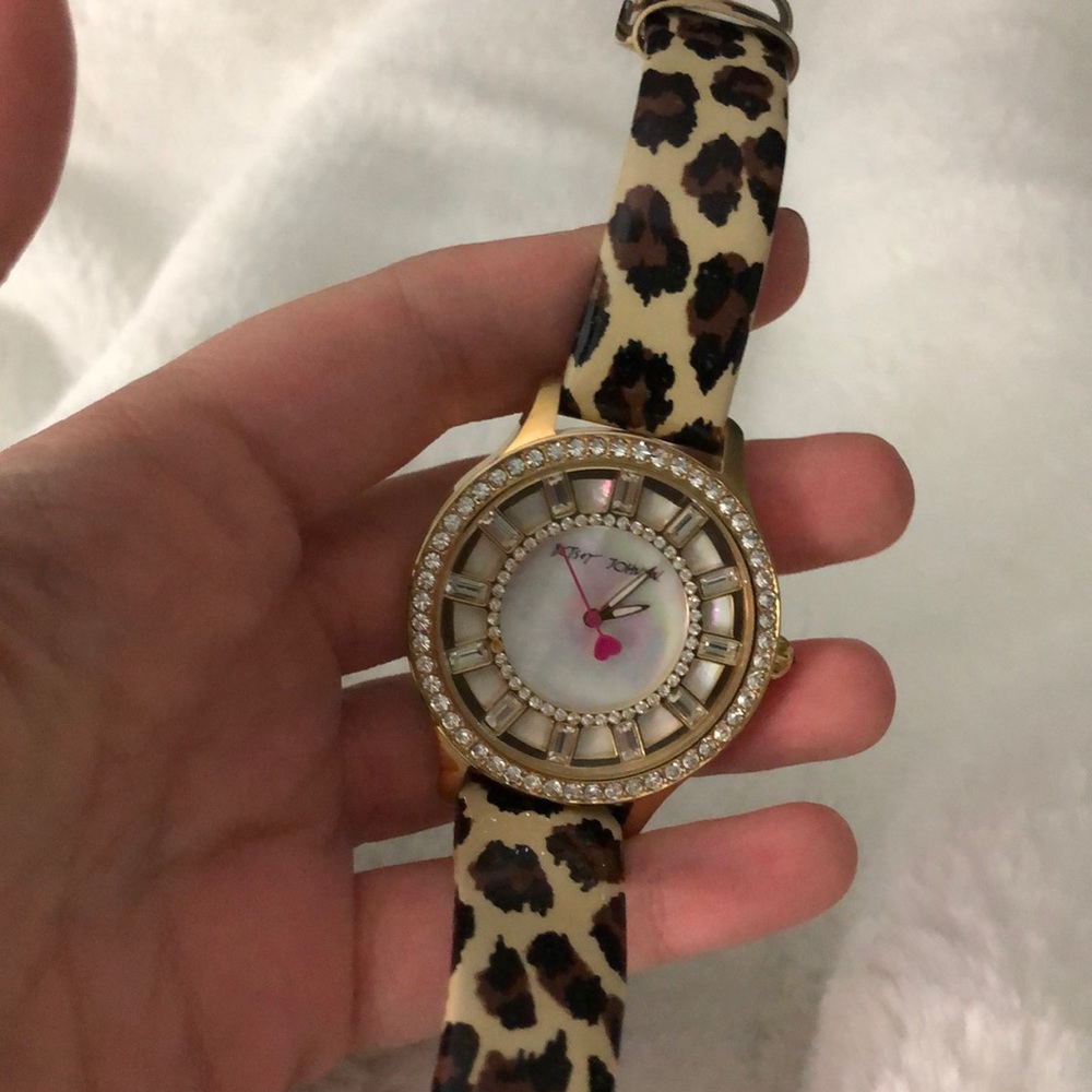 Betsey Johnson leopard and gold watch!